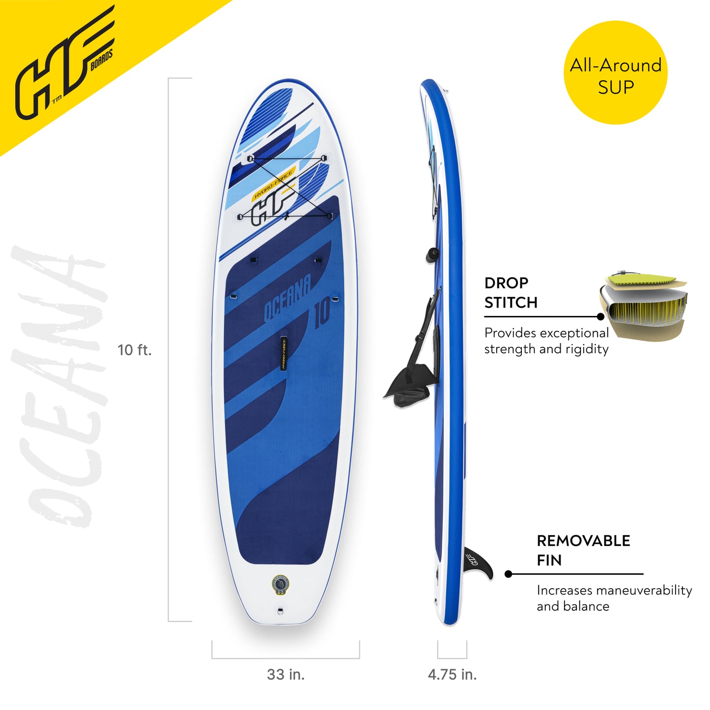 10ft Inflatable Paddle Board Set ‑ Oceana Hydro‑Force