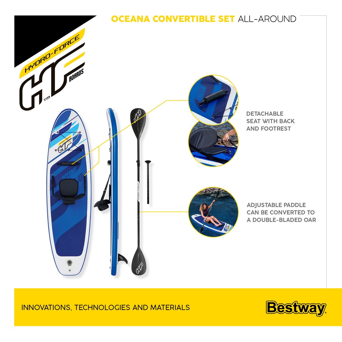 10ft Inflatable Paddle Board Set ‑ Oceana Hydro‑Force